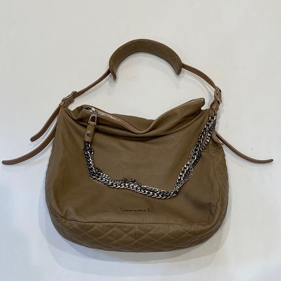 Jimmy Choo Chain Biker Hobo Bag Tan Leather - Picture 2 of 15